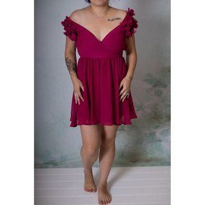 Ruffled short flowy dress